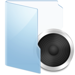 Blue Folder Audio Icon 256x256 png